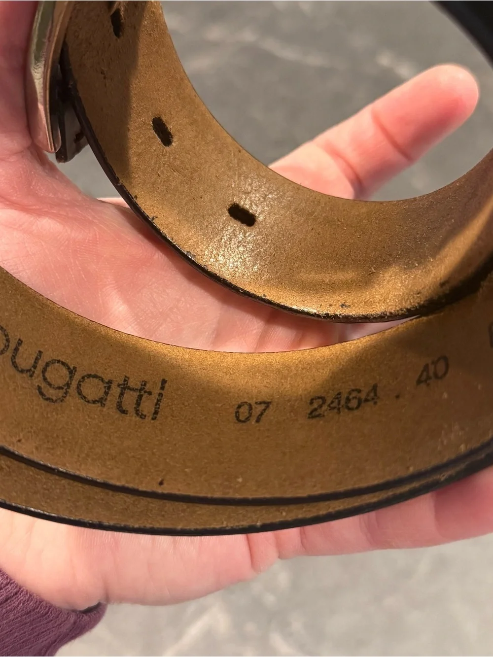 Bugatti 2464 brown leather belt men’s size 40 leather Germany